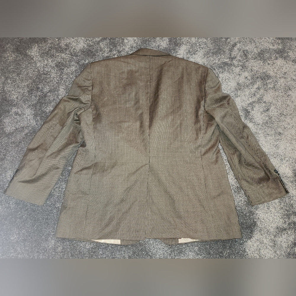 Stafford Classic Fit Micro Plaid 44s Sports Coat/Blazer Two Button 100 Wool Body - Picture 7 of 12